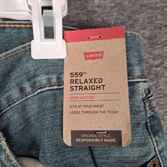 LEVI'S 559 Relaxed Fit Straight Leg Men Size 36x36 Denim Blue Stretch Cotton NWT - Picture 11 of 14